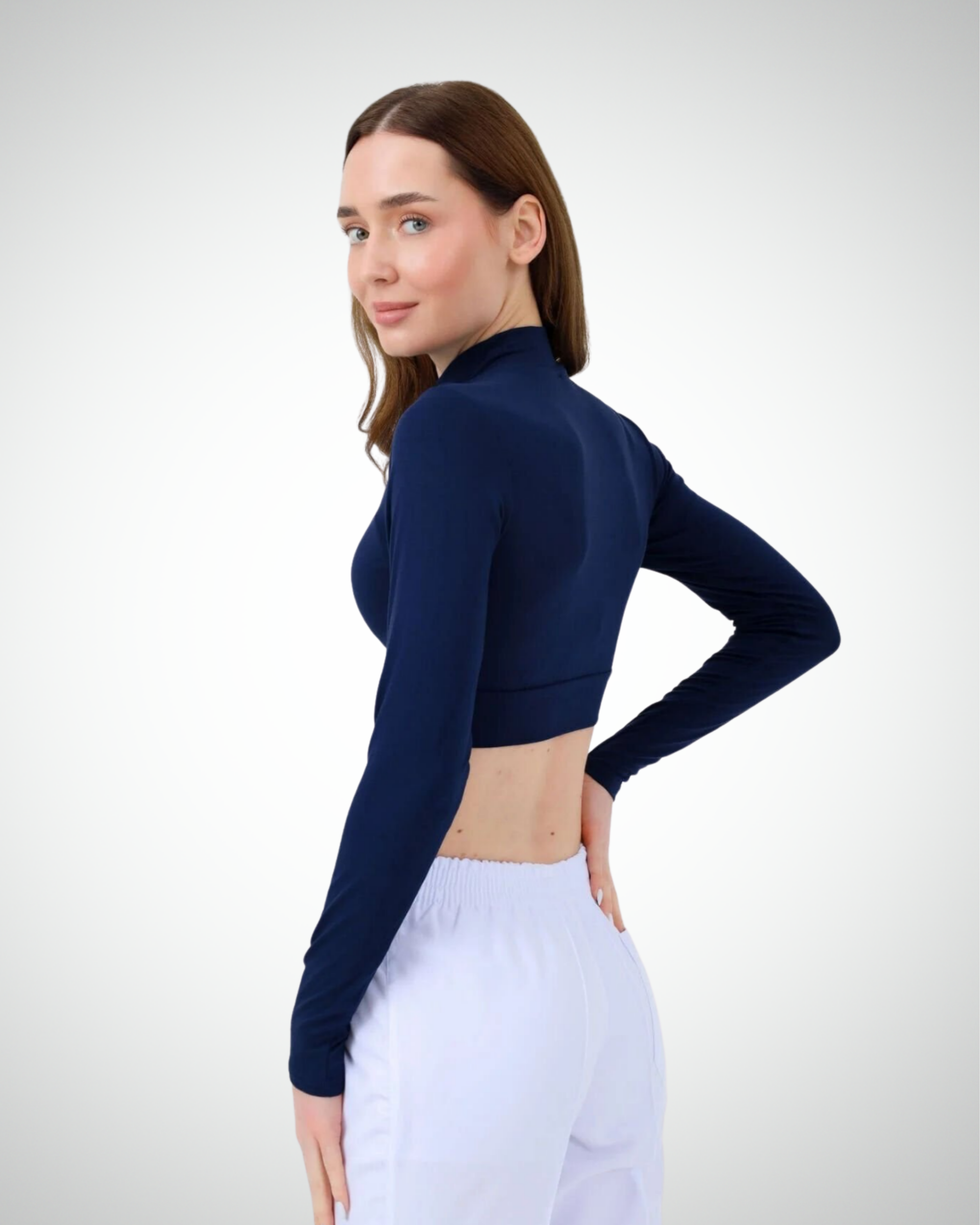 Viridi - Turtleneck Body Crop Navy Blue