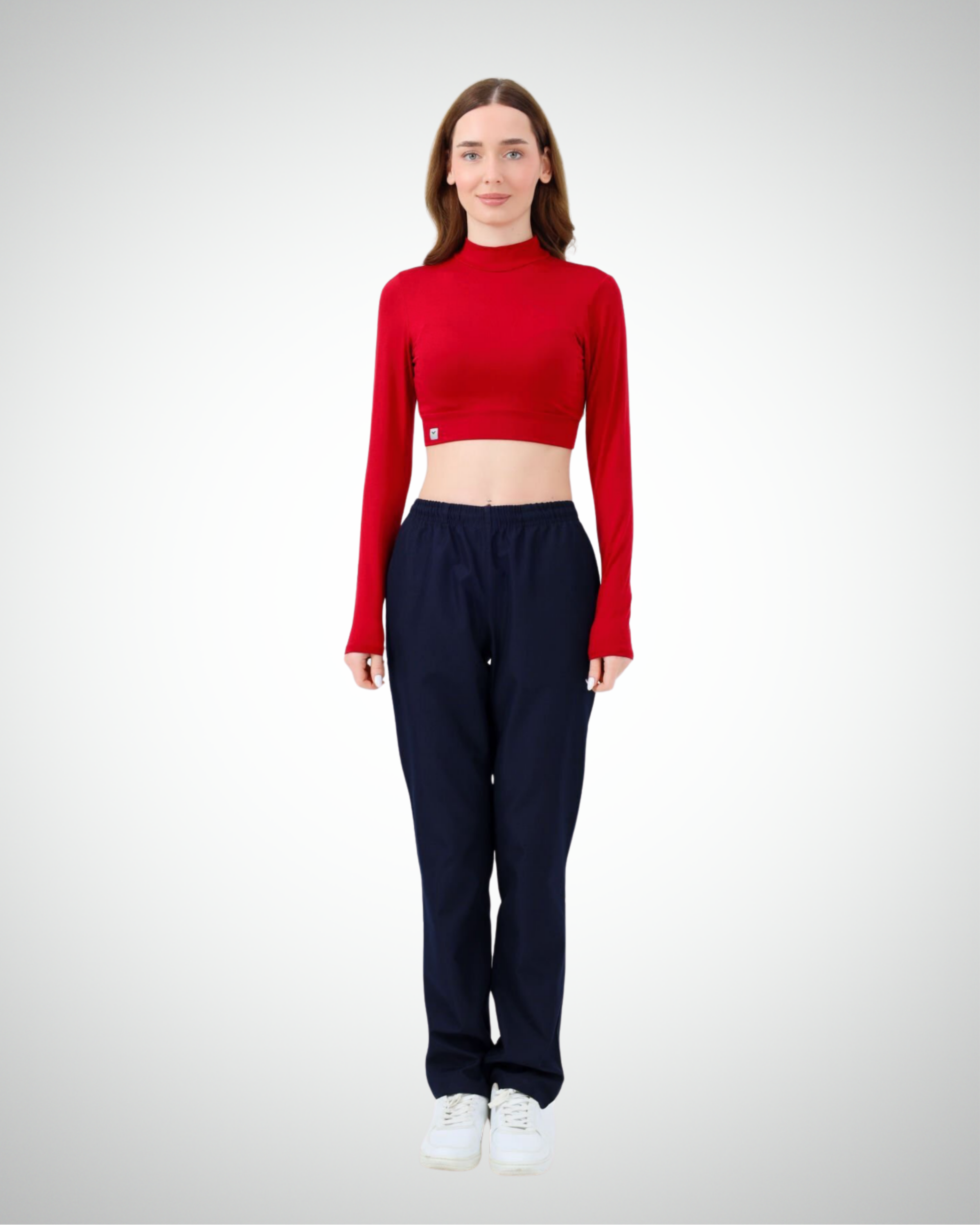 Viridi - Turtleneck Body Crop Red