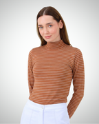 Viridi - Fisherman Collar Striped Body Tarcin & White