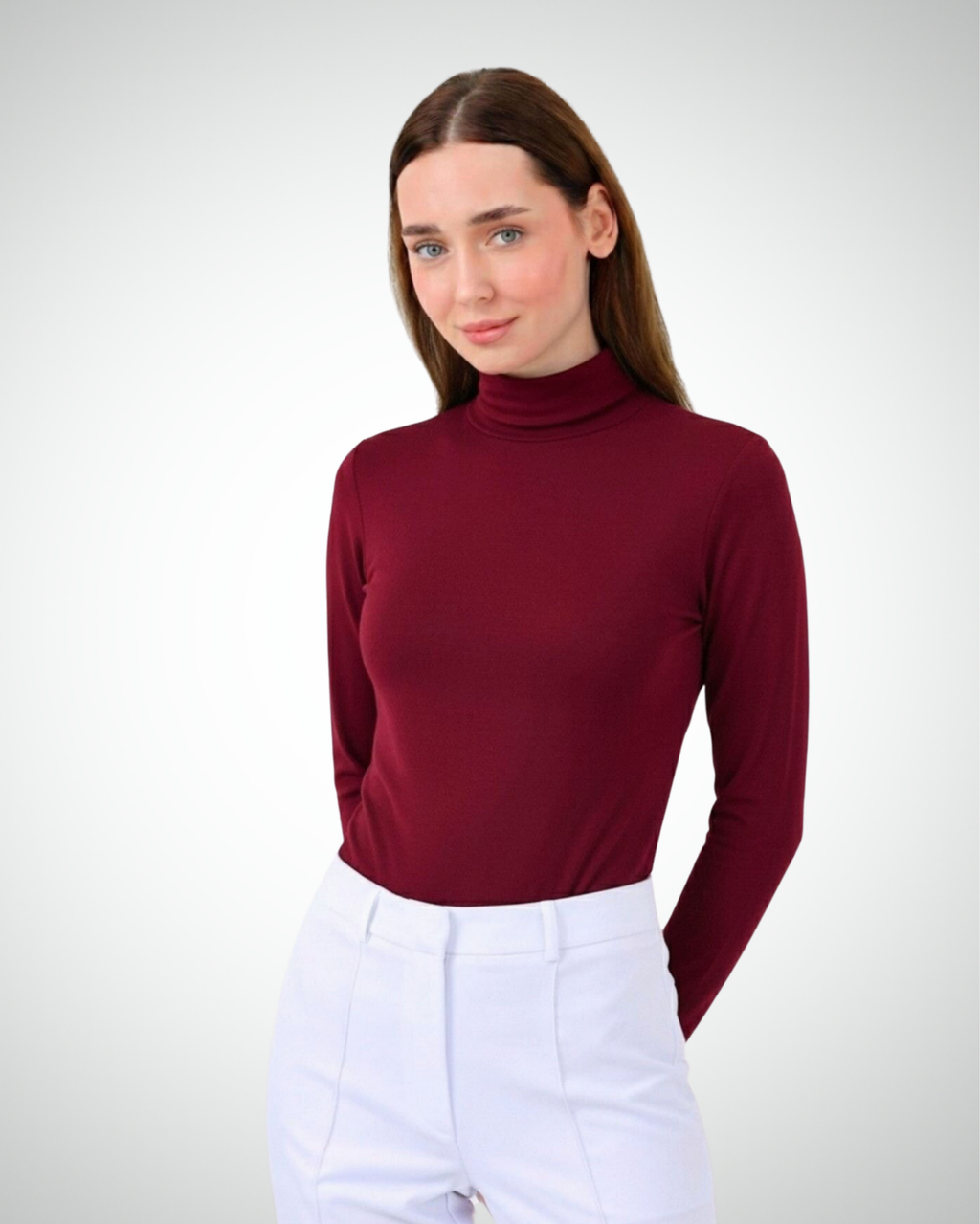 Viridi - Turtleneck Body Claret Red