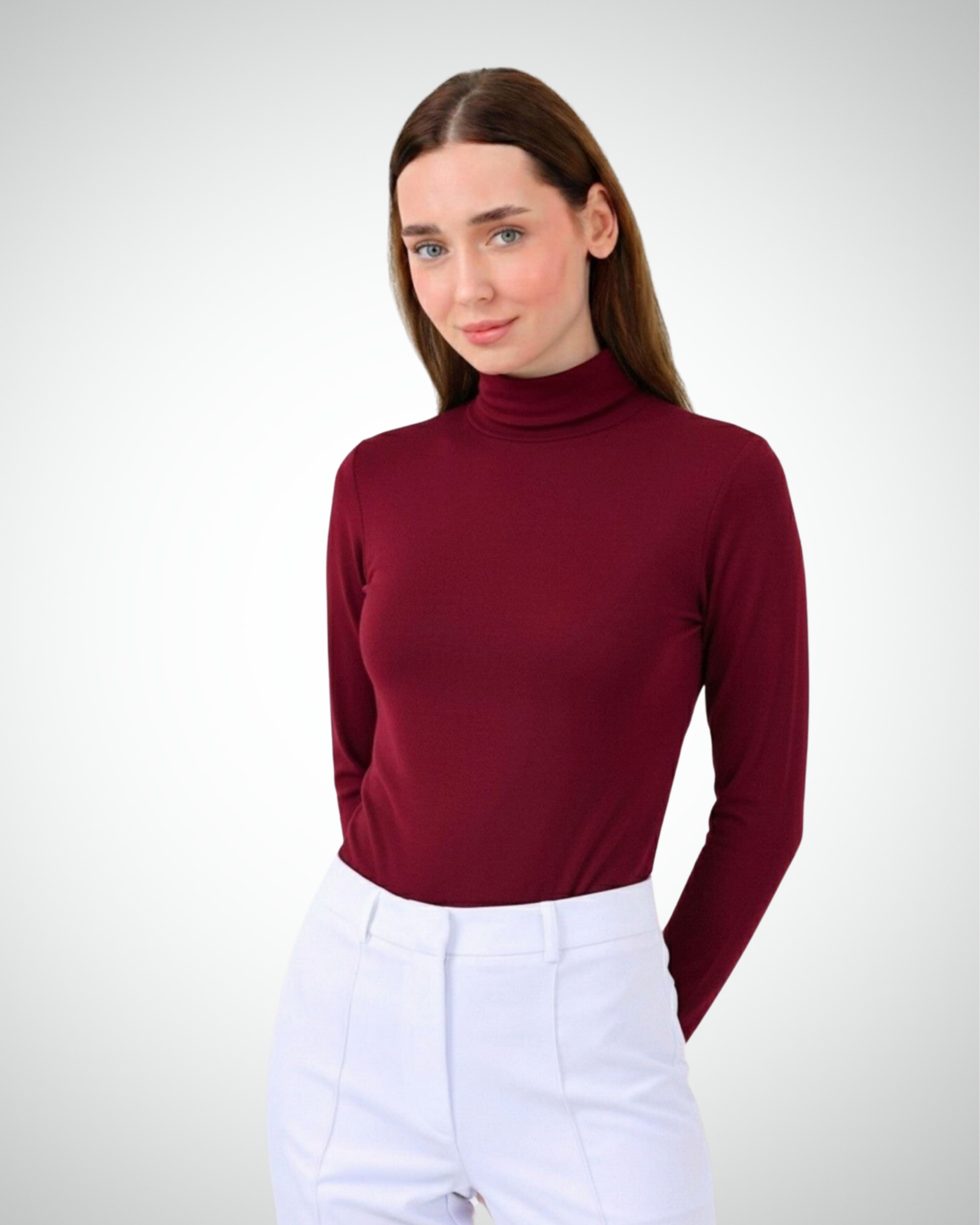Viridi - Turtleneck Body Claret Red