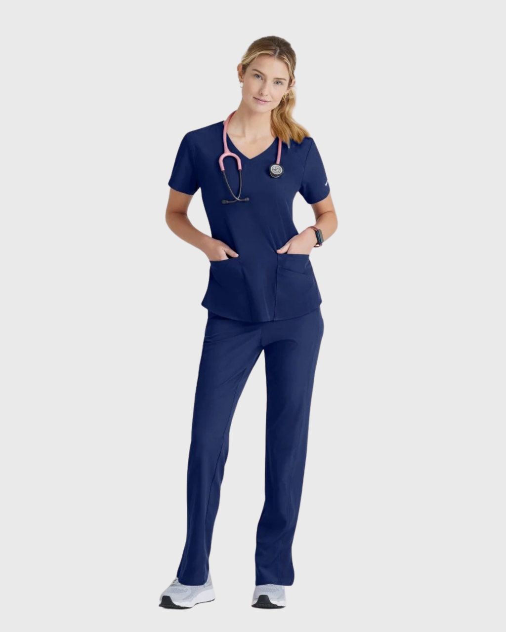 Skechers - Breeze 3’Pocket Curved V’Neck Top & Mid’Rise Straight Leg Pant Scrub Set