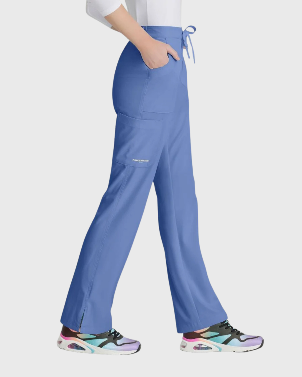 Skechers - Breeze 3’Pocket Curved V’Neck Top & Mid’Rise Straight Leg Pant Scrub Set