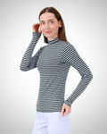 Viridi - Fisherman Collar Striped Body Green & White