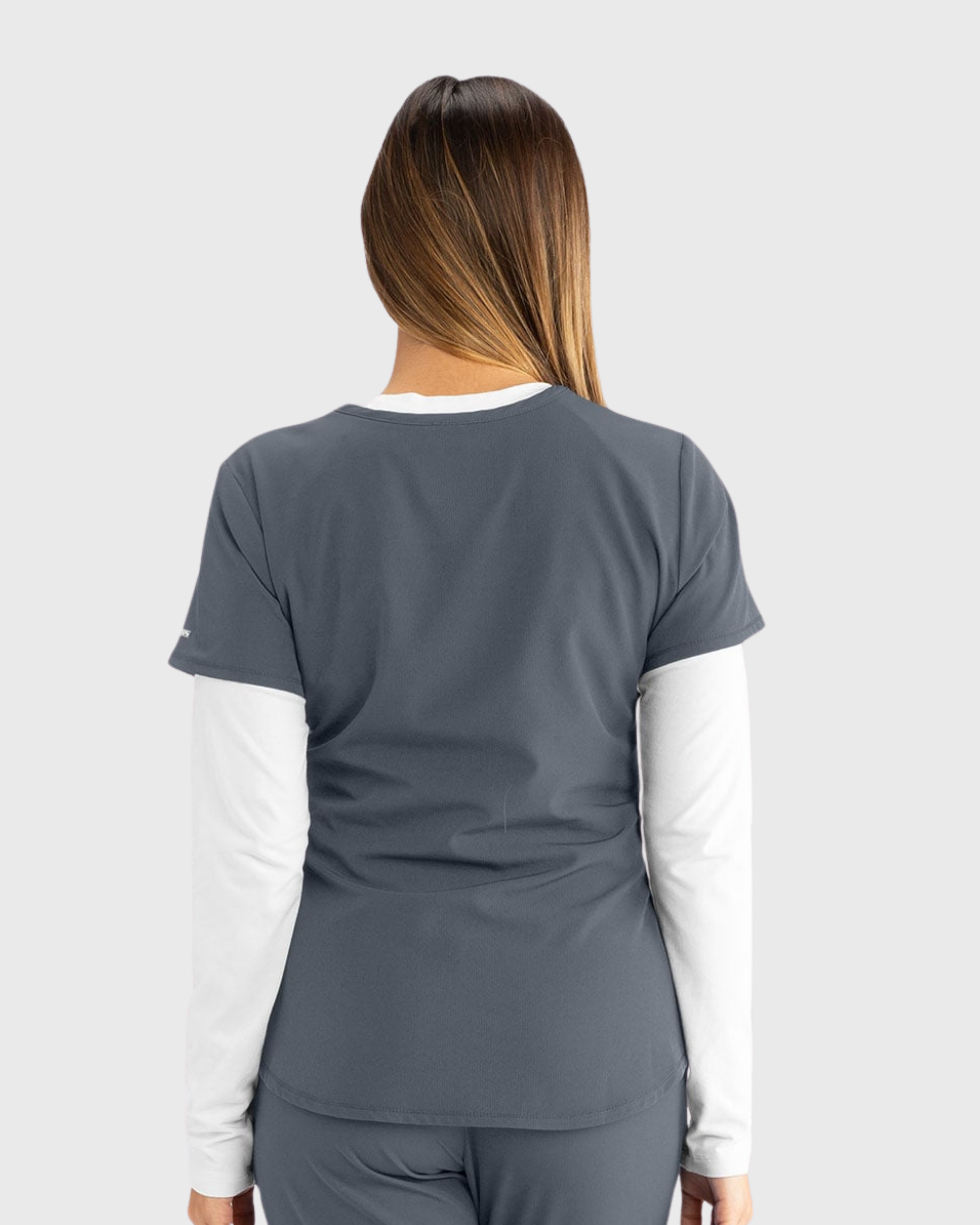 Skechers - Breeze 3’Pocket Curved V’Neck Top & Mid’Rise Straight Leg Pant Scrub Set