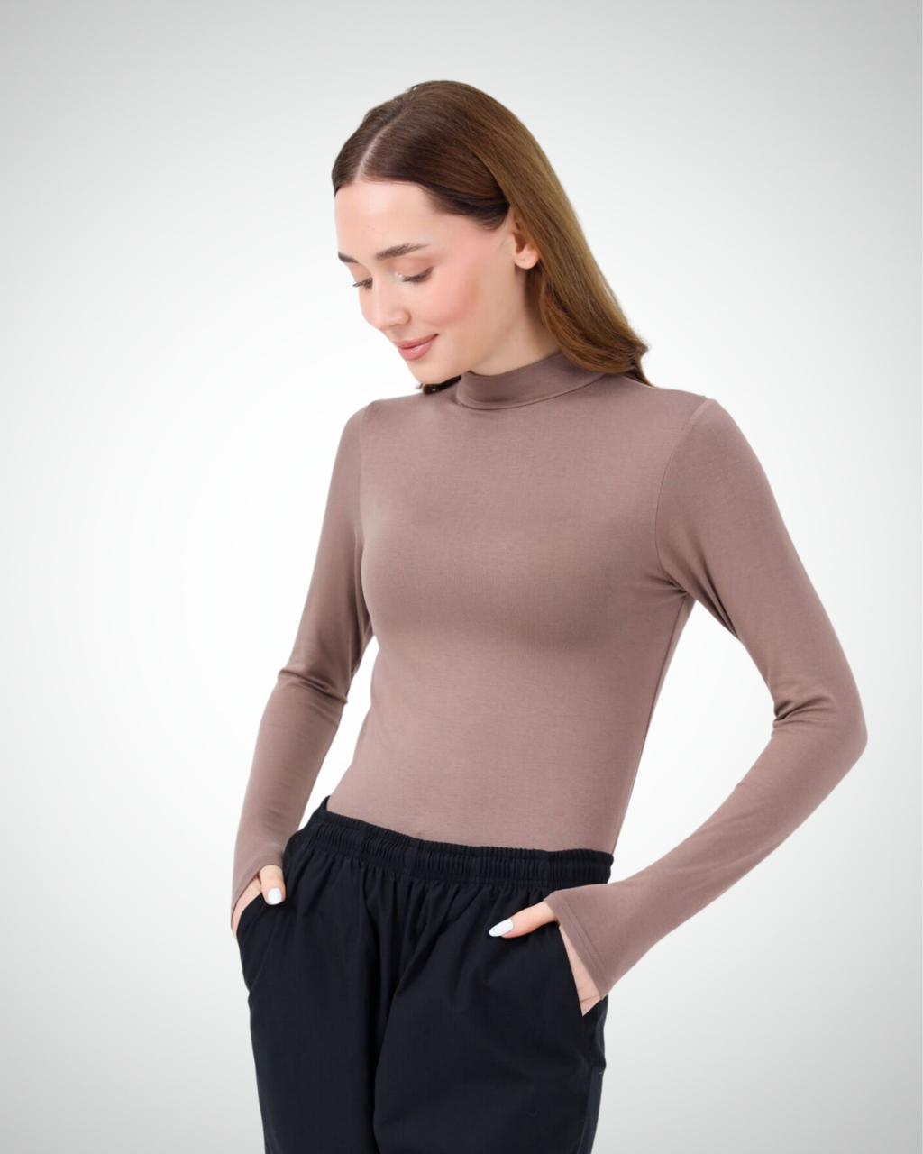 Viridi - Turtleneck Collar Body Dark Mink
