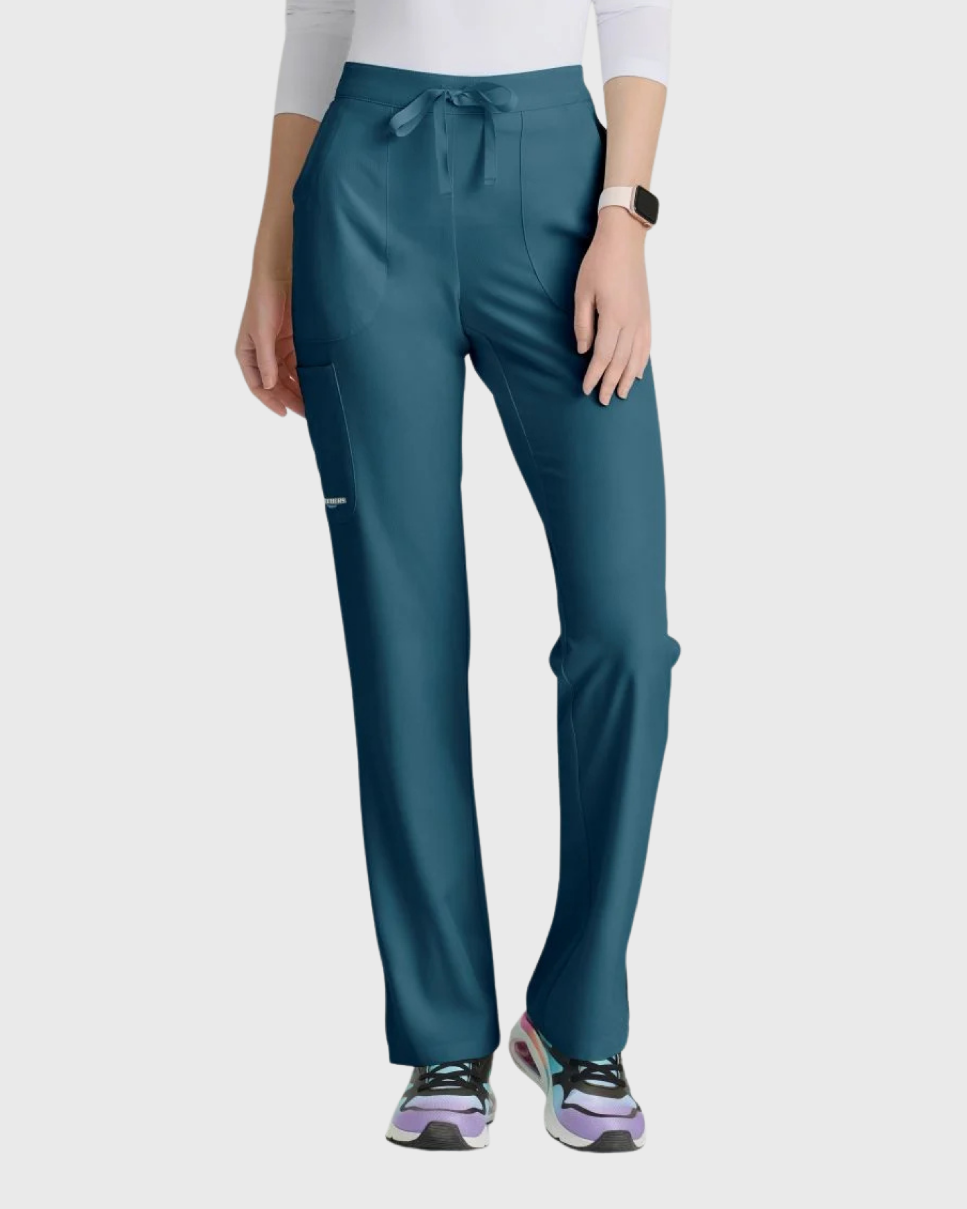 Skechers - Breeze 3’Pocket Curved V’Neck Top & Mid’Rise Straight Leg Pant Scrub Set
