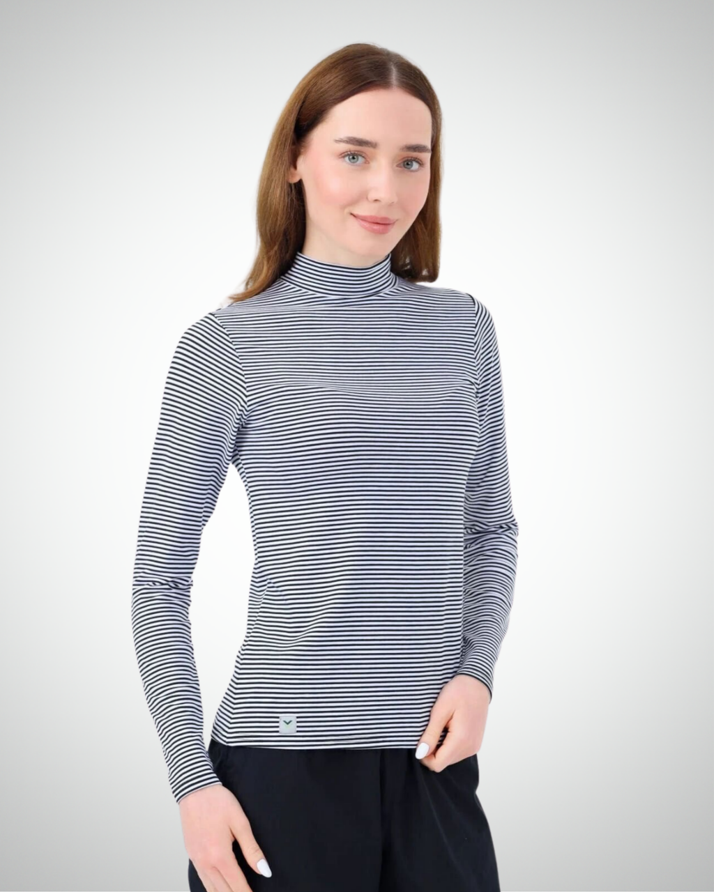 Viridi - Fisherman Collar Striped Body Black & White