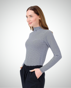 Viridi - Fisherman Collar Striped Body Black & White