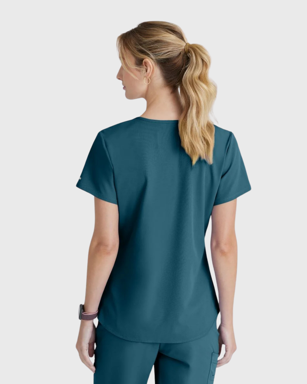 Skechers - Breeze 3’Pocket Curved V’Neck Top & Mid’Rise Straight Leg Pant Scrub Set