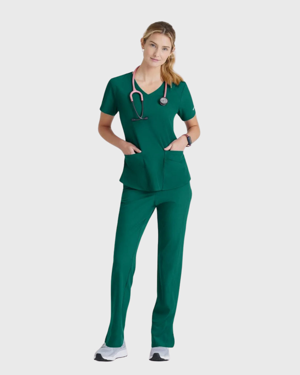 Skechers - Breeze 3’Pocket Curved V’Neck Top & Mid’Rise Straight Leg Pant Scrub Set