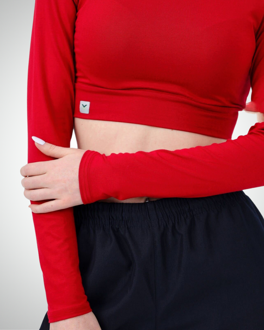 Viridi - Turtleneck Body Crop Red