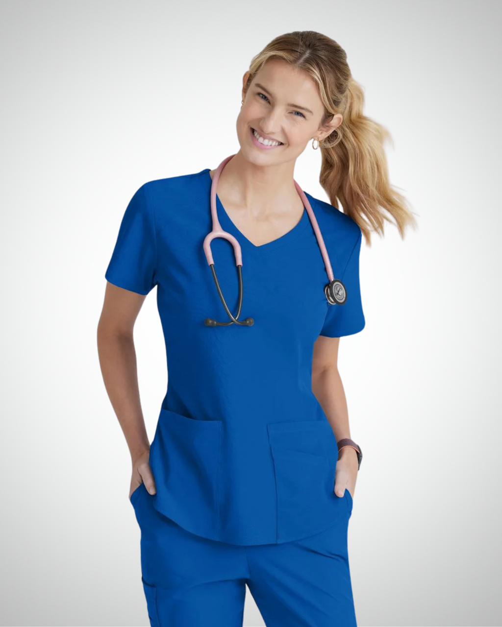 Skechers - Breeze 3’Pocket Curved V’Neck Top & Mid’Rise Straight Leg Pant Scrub Set