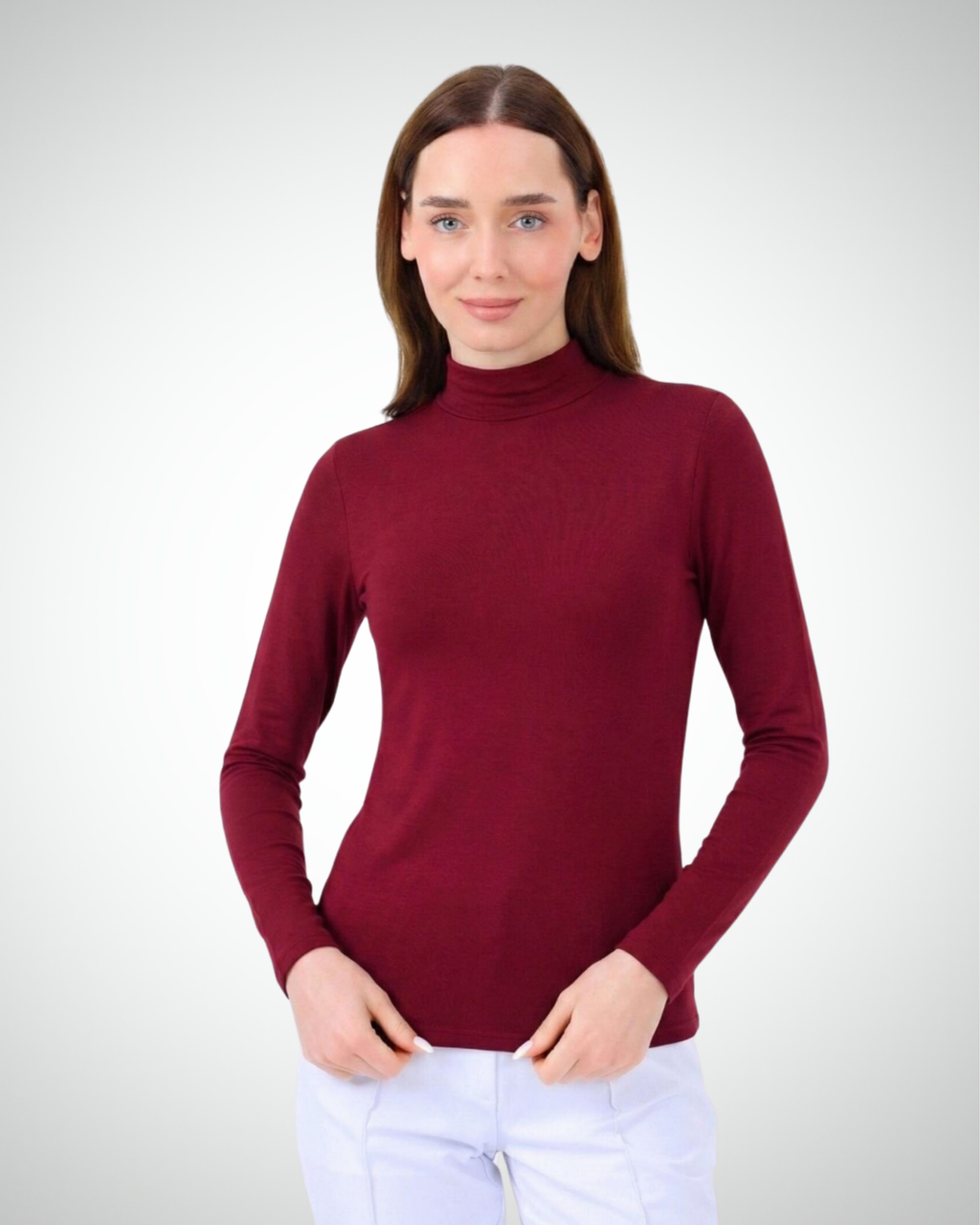 Viridi - Turtleneck Body Claret Red