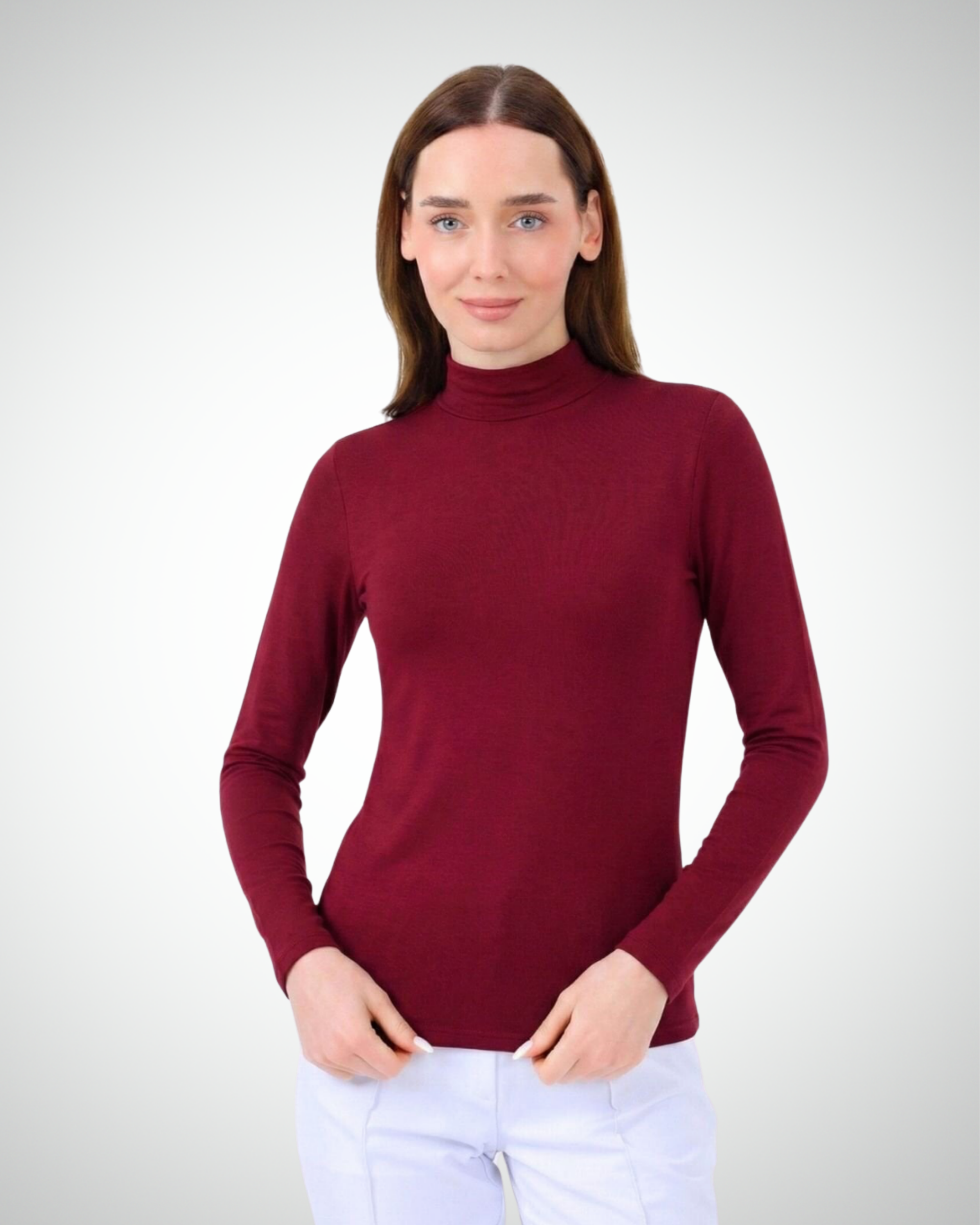 Viridi - Turtleneck Body Claret Red