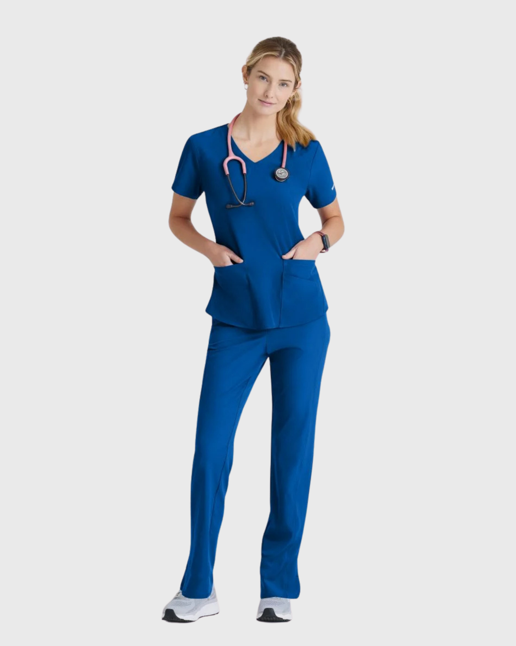 Skechers - Breeze 3’Pocket Curved V’Neck Top & Mid’Rise Straight Leg Pant Scrub Set