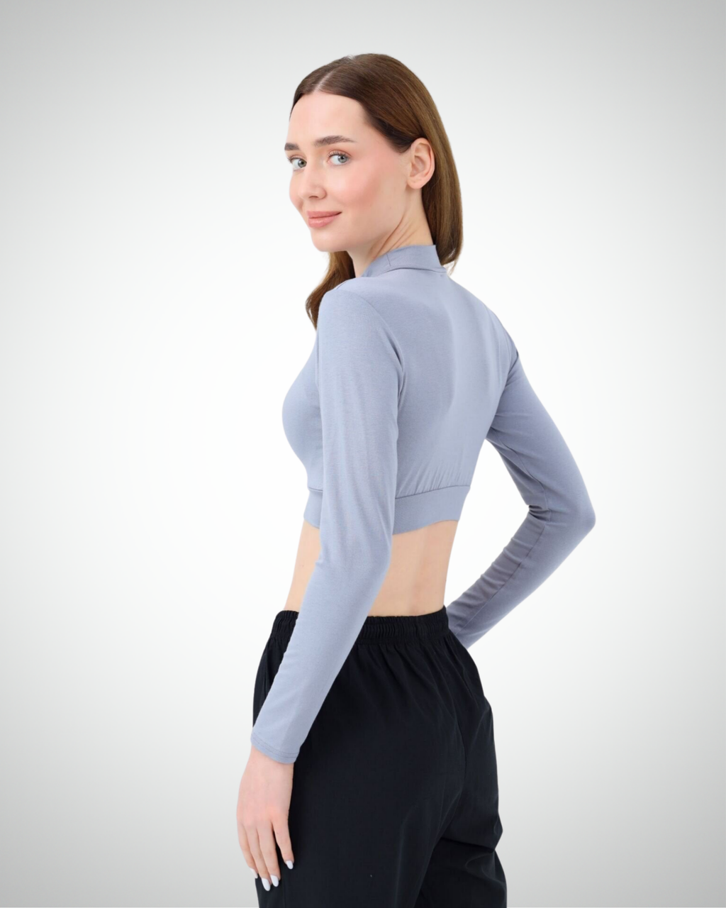 Viridi - Turtleneck Body Crop Light Grey