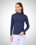 Viridi - Fisherman Collar Striped Body Navy Blue & White