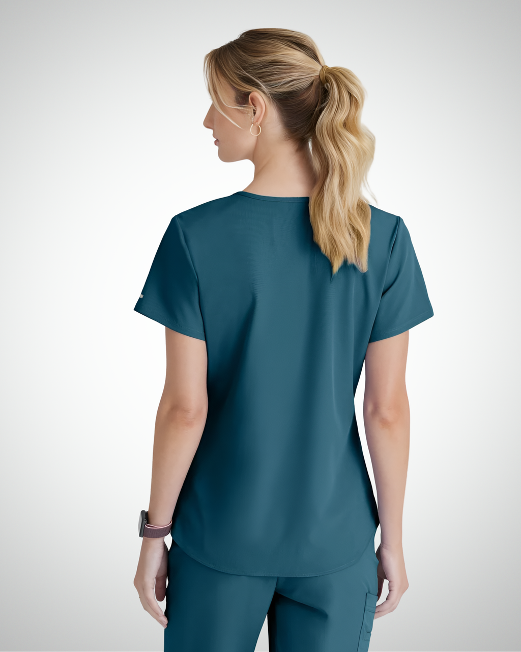 Skechers - Breeze 3’Pocket Curved V’Neck Top & Mid’Rise Straight Leg Pant Scrub Set
