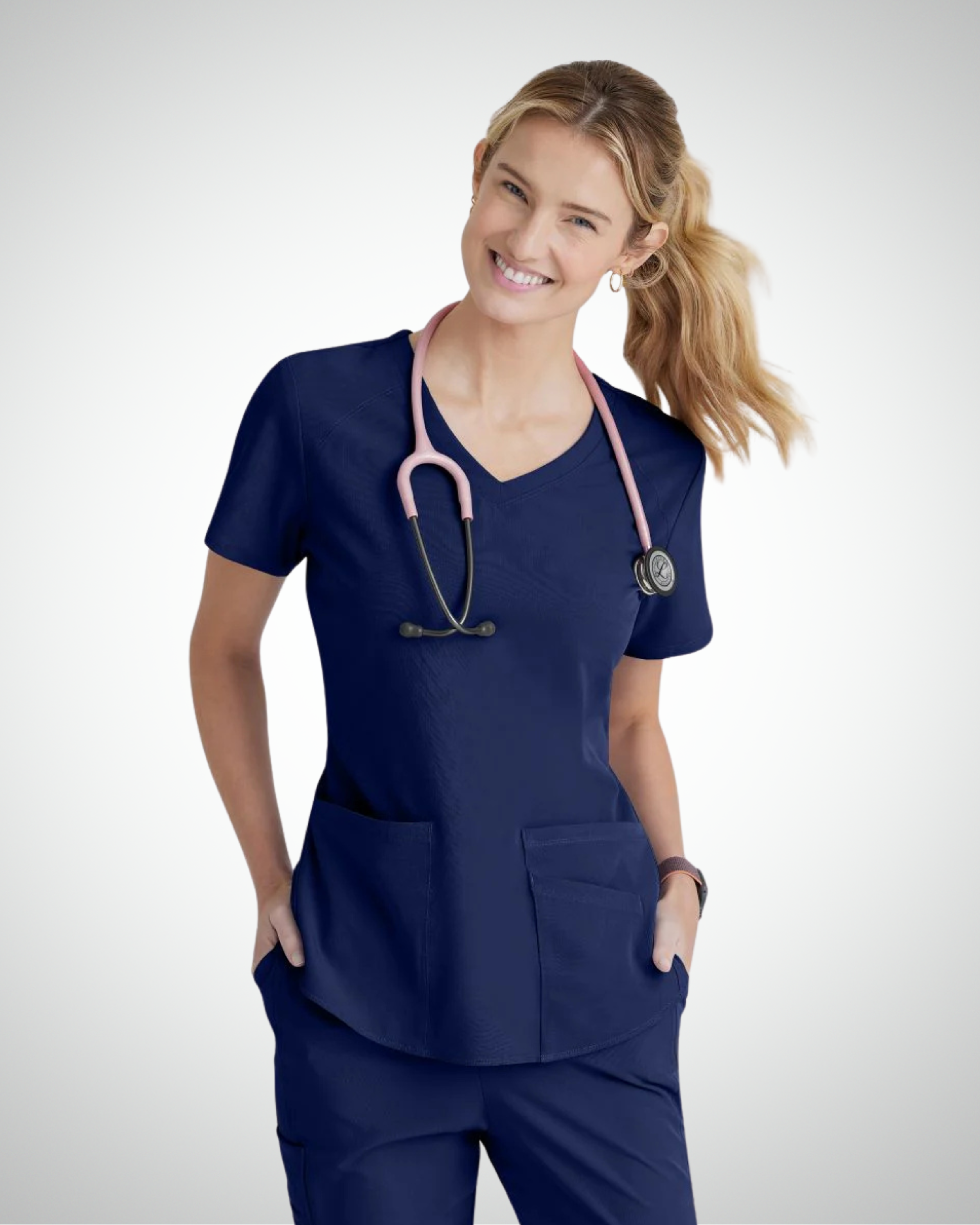Skechers - Breeze 3’Pocket Curved V’Neck Top & Mid’Rise Straight Leg Pant Scrub Set