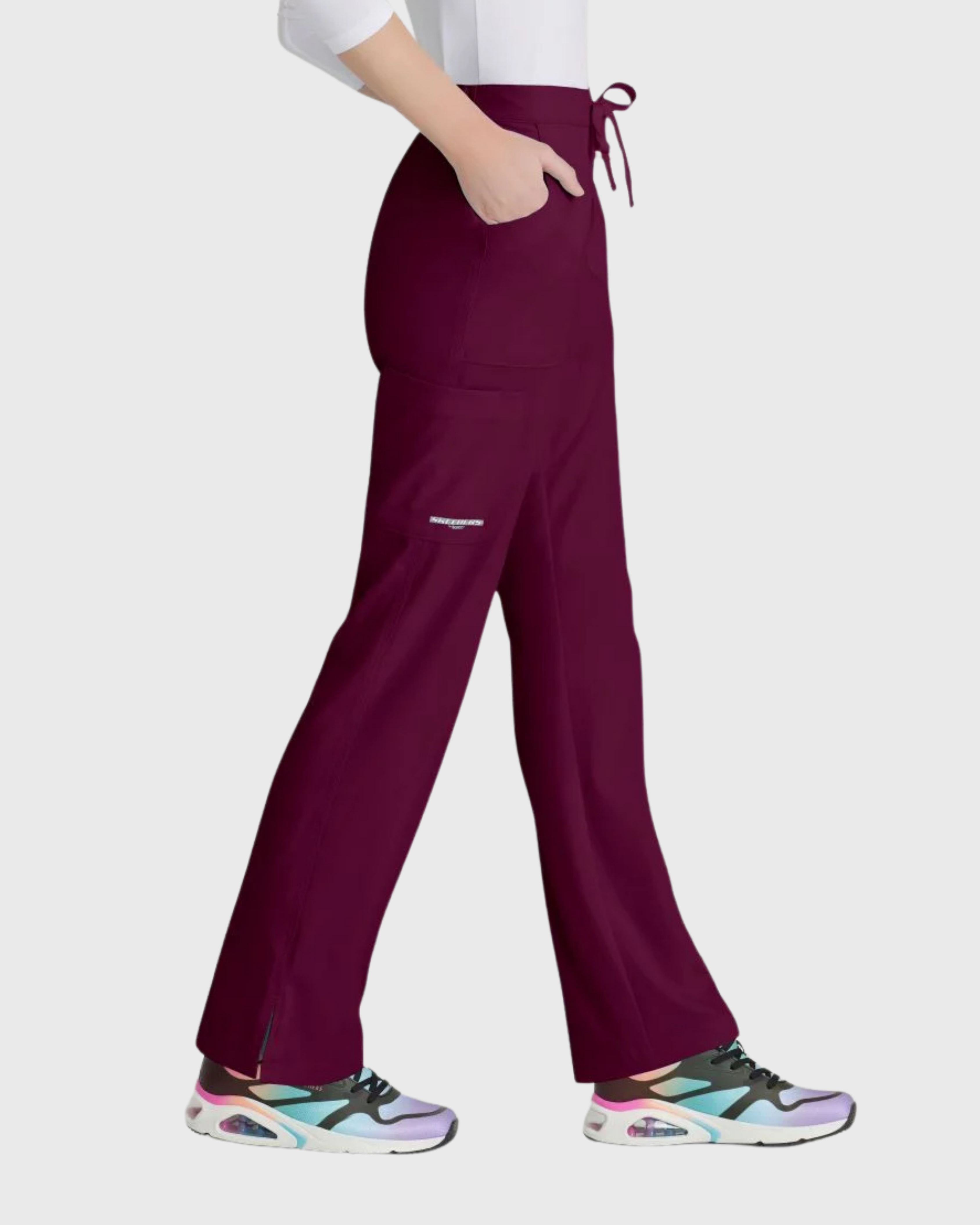 Skechers - Breeze 3’Pocket Curved V’Neck Top & Mid’Rise Straight Leg Pant Scrub Set