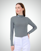 Viridi - Fisherman Collar Striped Body Green & White