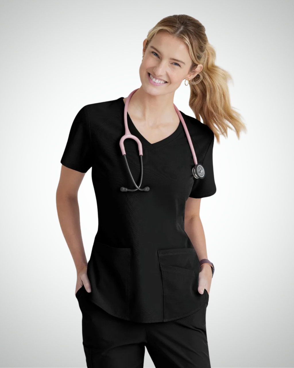 Skechers - Breeze 3’Pocket Curved V’Neck Top & Mid’Rise Straight Leg Pant Scrub Set
