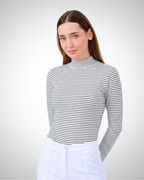 Viridi - Fisherman Collar Striped Body Black & White