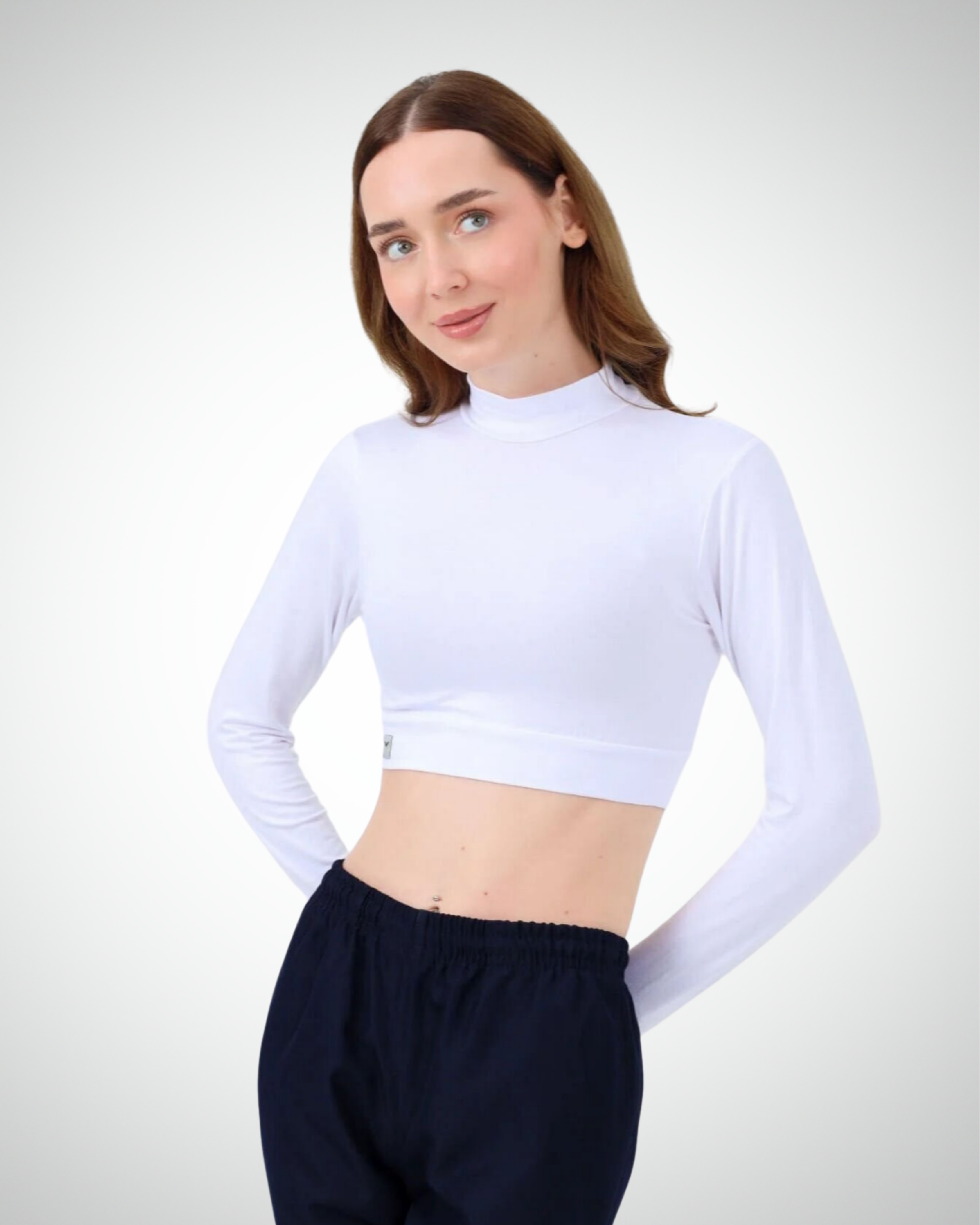Viridi - Turtleneck Body Crop White