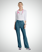 Skechers - Breeze 3’Pocket Curved V’Neck Top & Mid’Rise Straight Leg Pant Scrub Set