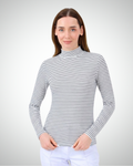Viridi - Fisherman Collar Striped Body Black & White