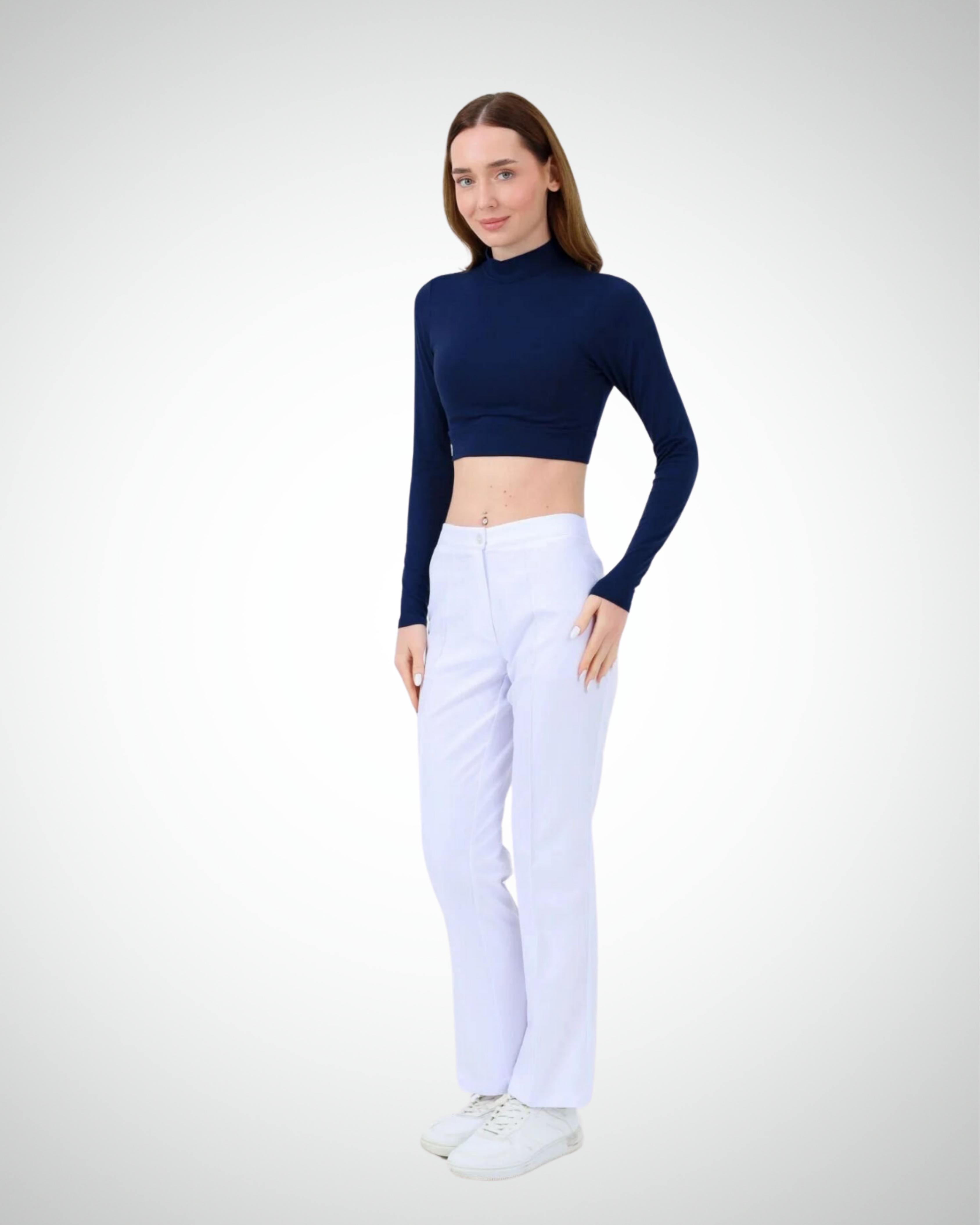 Viridi - Turtleneck Body Crop Navy Blue