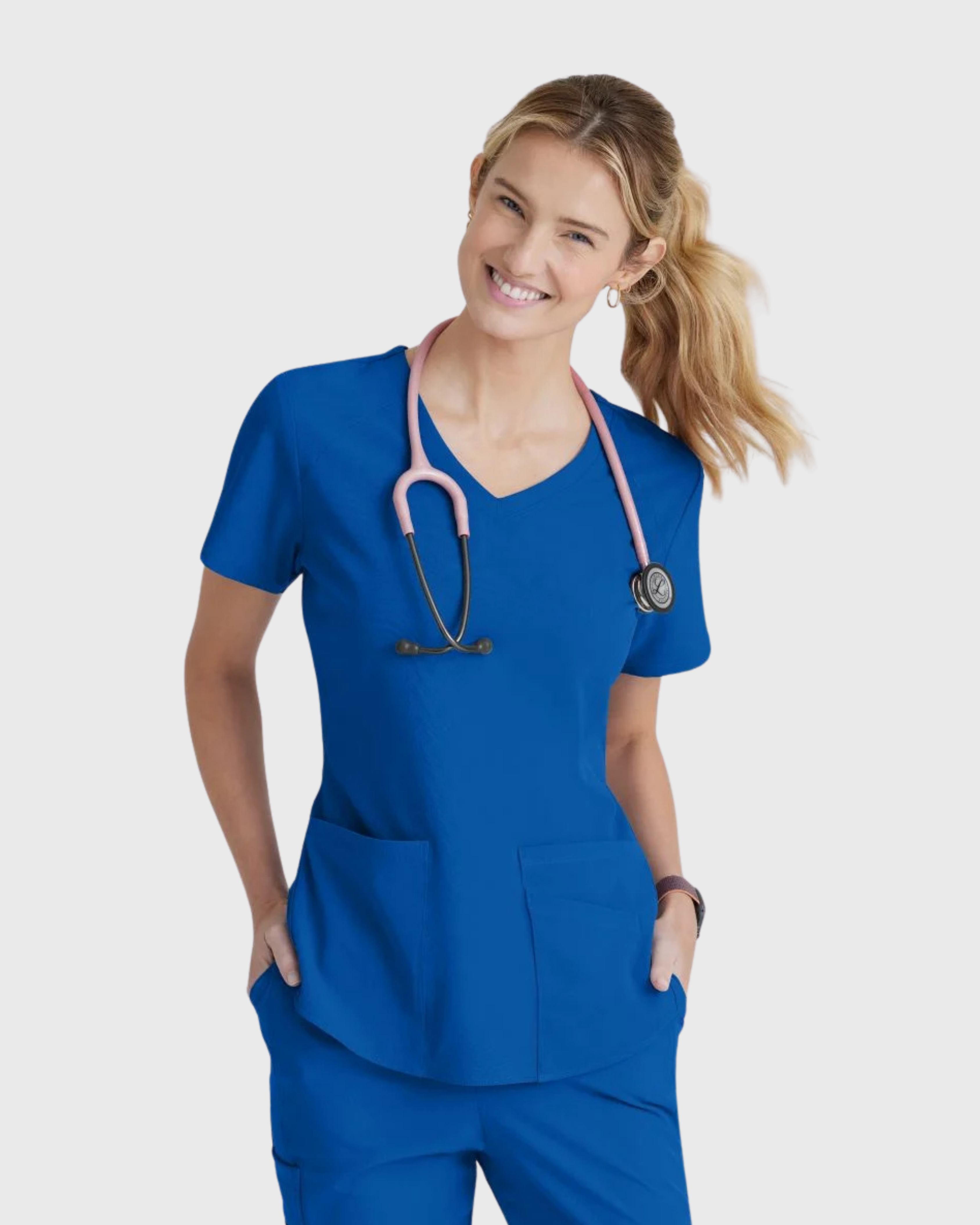 Skechers - Breeze 3’Pocket Curved V’Neck Top & Mid’Rise Straight Leg Pant Scrub Set