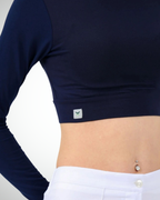 Viridi - Turtleneck Body Crop Navy Blue