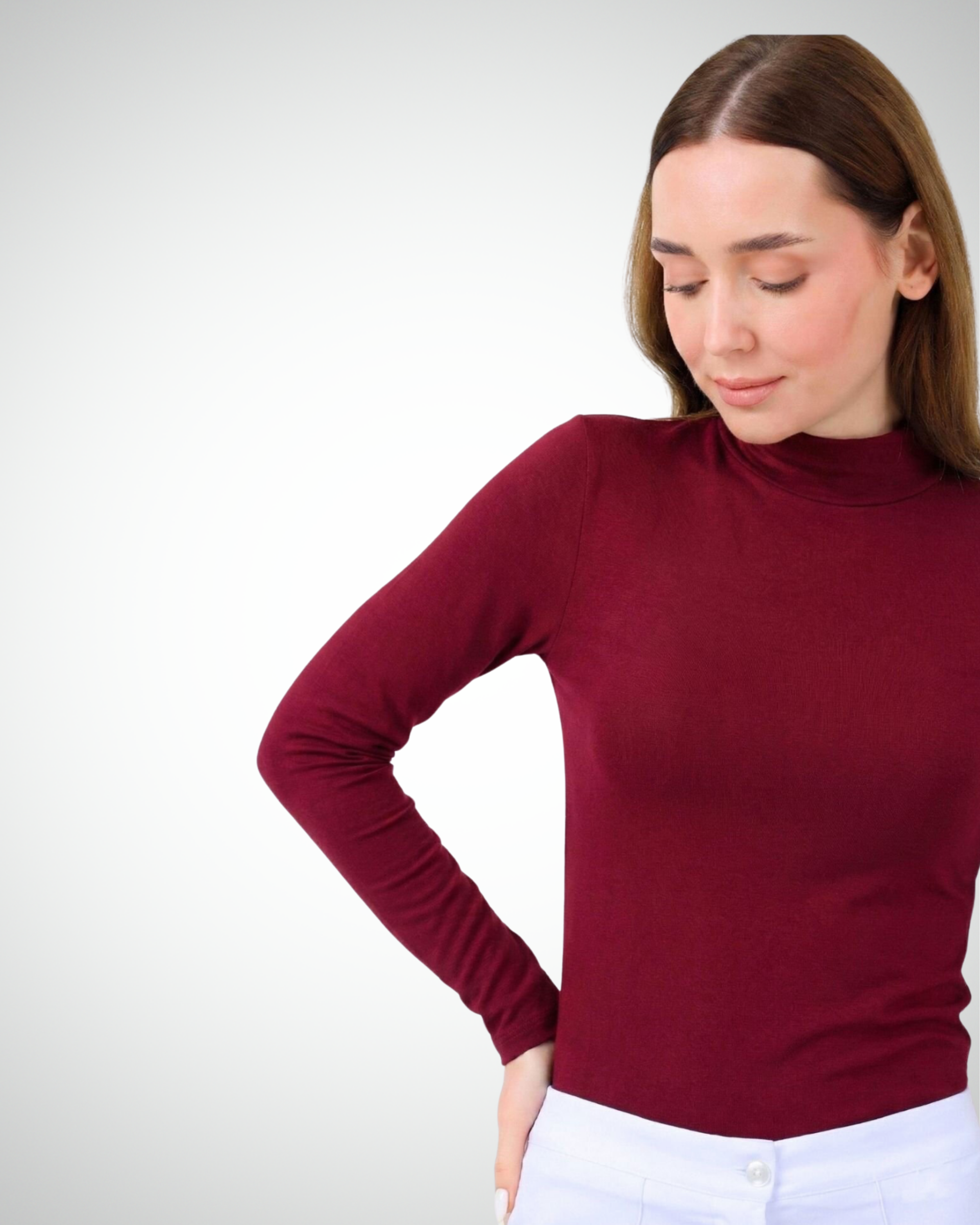 Viridi - Turtleneck Body Claret Red