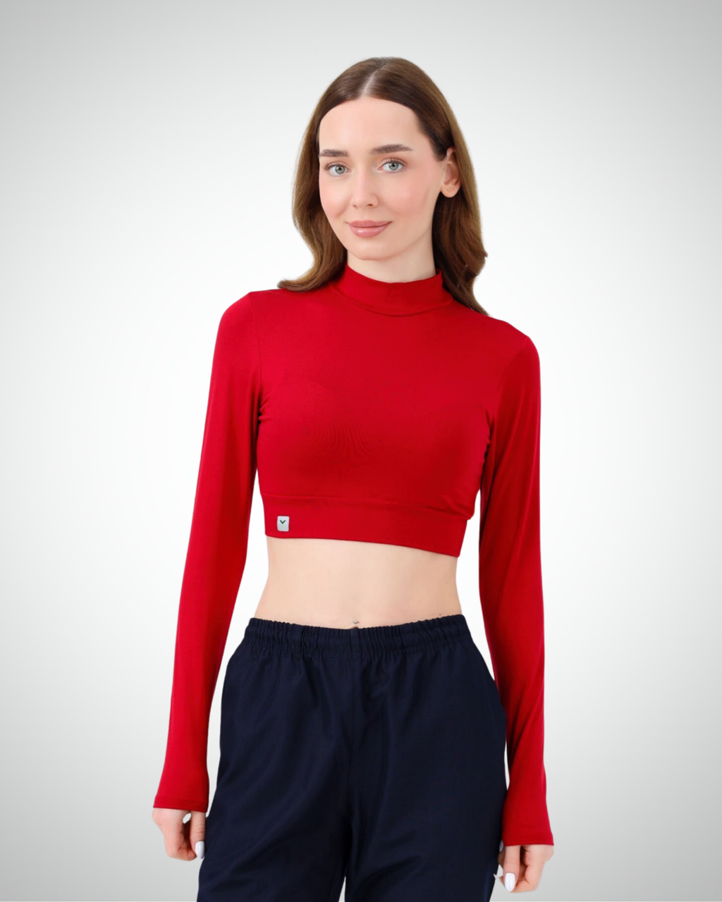 Viridi - Turtleneck Body Crop Red