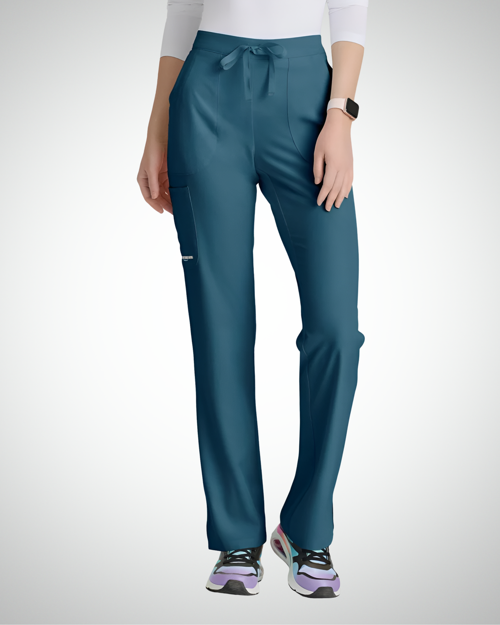 Skechers - Breeze 3’Pocket Curved V’Neck Top & Mid’Rise Straight Leg Pant Scrub Set