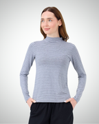 Viridi - Fisherman Collar Striped Body Grey & Black