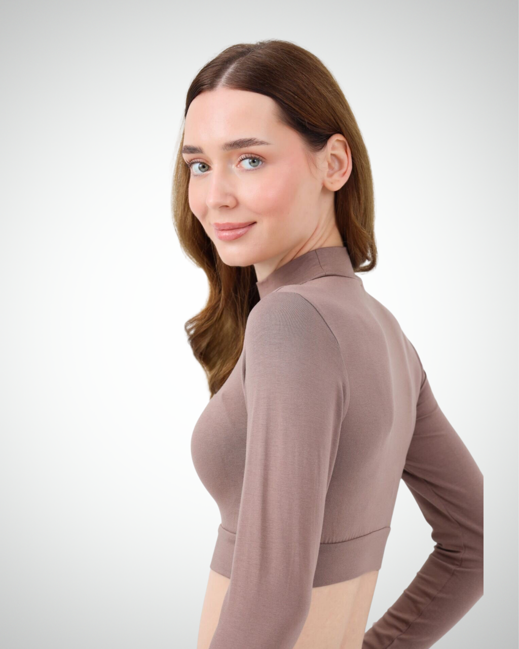 Viridi - Turtleneck Body Crop Dark Mink