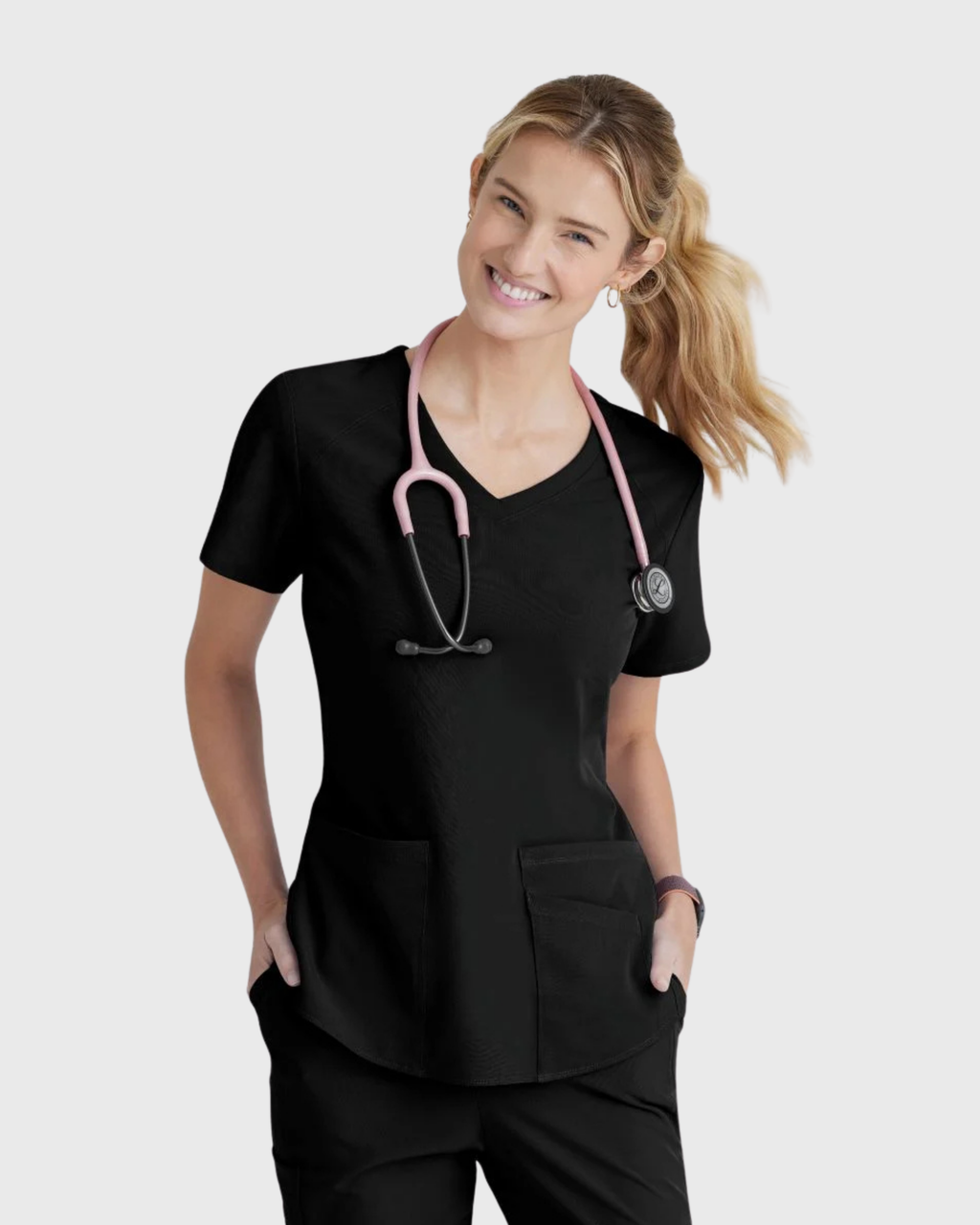 Skechers - Breeze 3’Pocket Curved V’Neck Top & Mid’Rise Straight Leg Pant Scrub Set