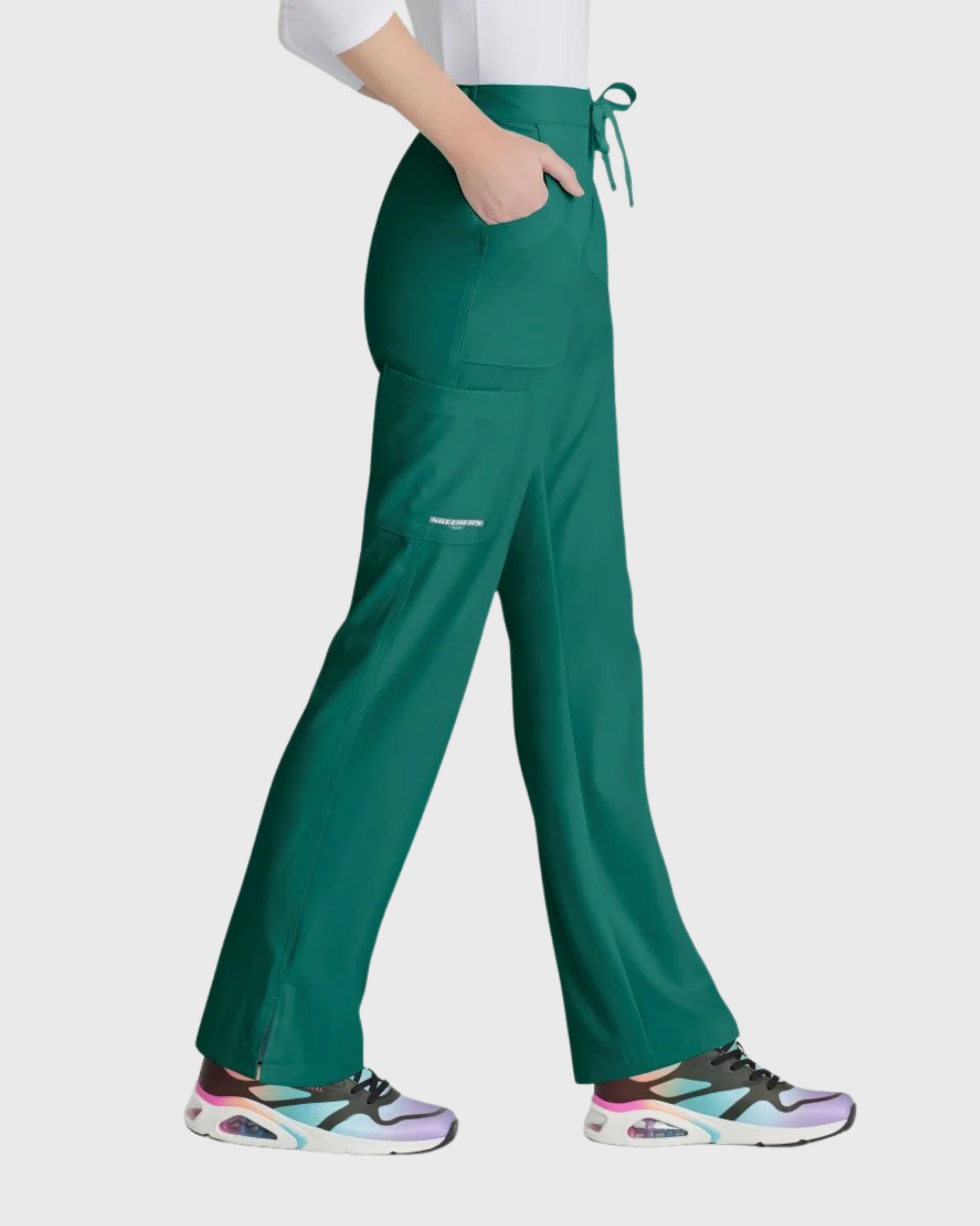 Skechers - Breeze 3’Pocket Curved V’Neck Top & Mid’Rise Straight Leg Pant Scrub Set