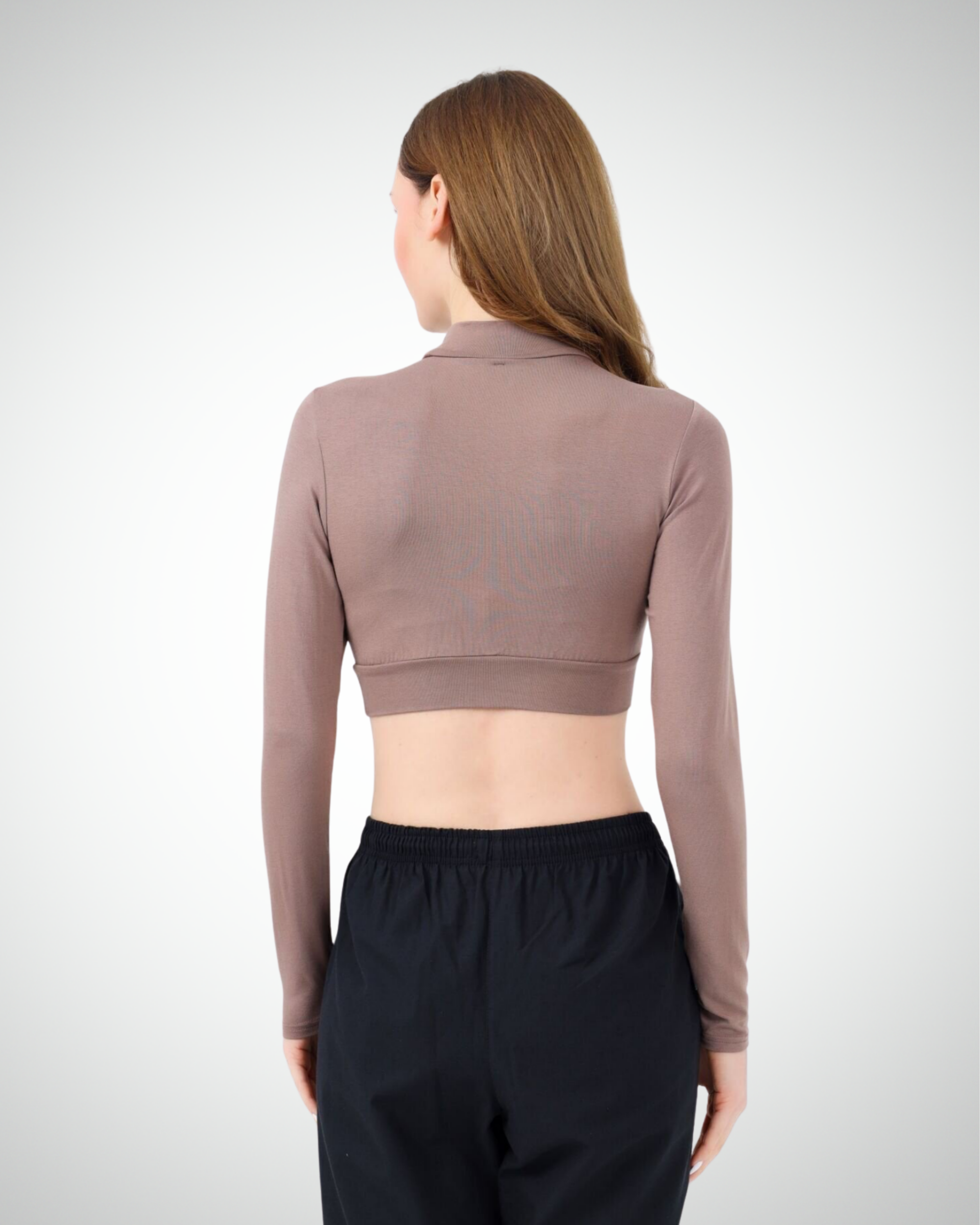Viridi - Turtleneck Body Crop Dark Mink