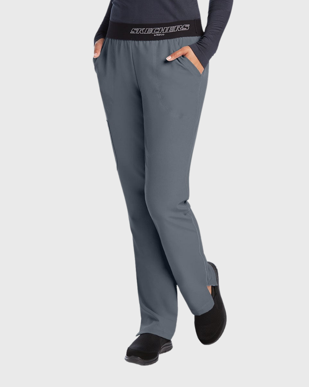 Skechers - Breeze 3’Pocket Curved V’Neck Top & Mid’Rise Straight Leg Pant Scrub Set