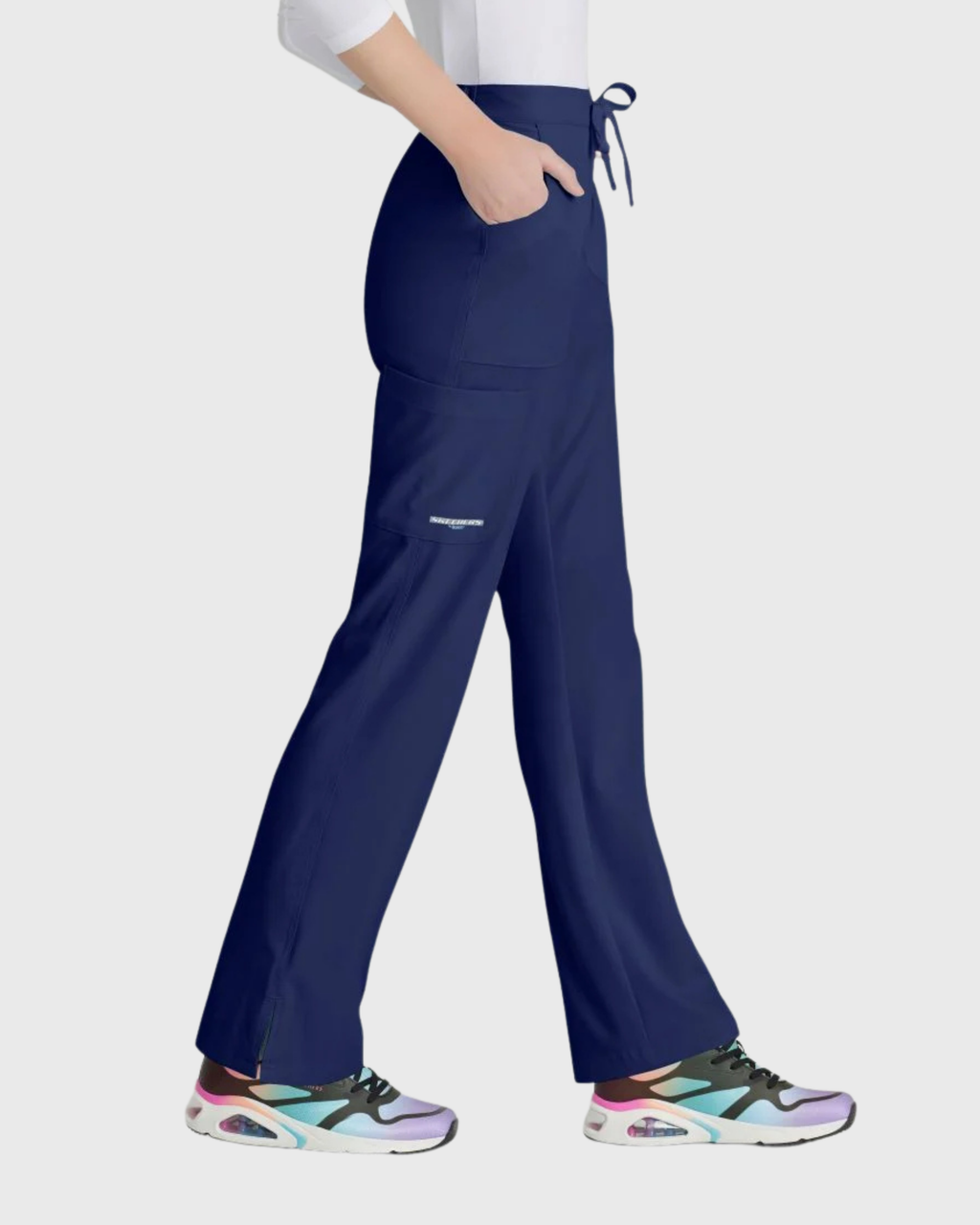 Skechers - Breeze 3’Pocket Curved V’Neck Top & Mid’Rise Straight Leg Pant Scrub Set