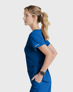 Skechers - Breeze 3’Pocket Curved V’Neck Top & Mid’Rise Straight Leg Pant Scrub Set