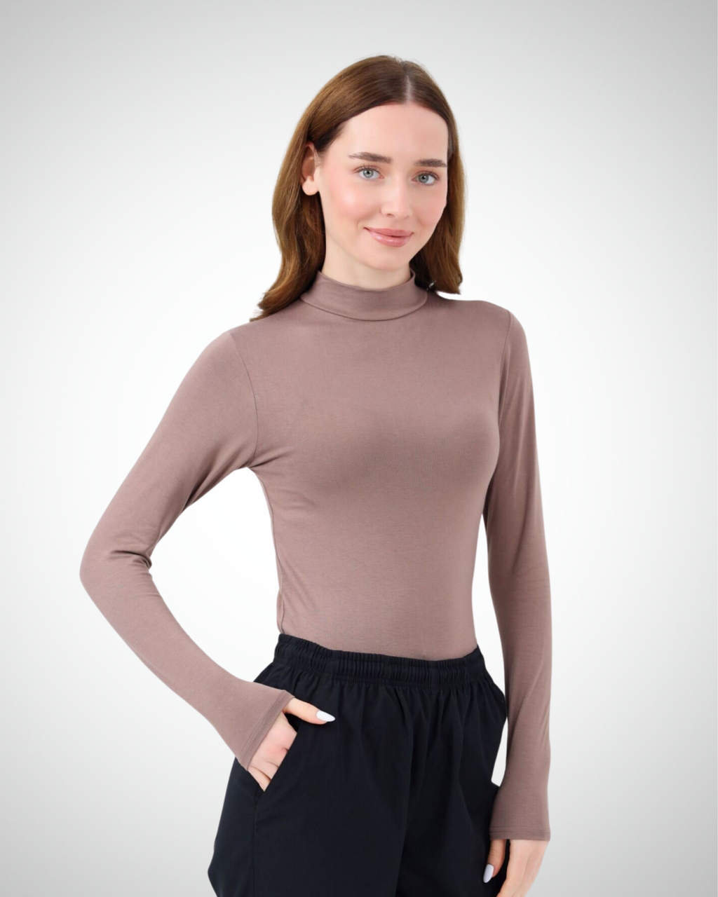 Viridi - Turtleneck Collar Body Dark Mink